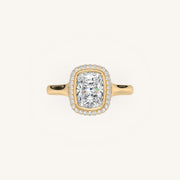 The Lunea β Floating Bezel Solitaire Solara Halo Engagement Ring